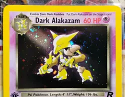 Dark Alakazam 1/82 Holo Rare Team Rocket 1st Edition Near-Mint Swirl Pokemon - Image 2