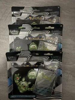 3 Sets-Pokemon Scarlet Violet Black Bolt Tech Sticker Collection 3 Pack Blister - Image 1