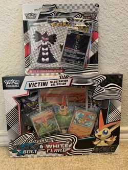 Pokemon TCG Black Bolt & White Flare Victini Box + Gothitelle Blister Lot of 2! - Image 1