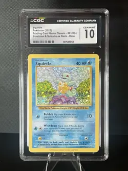 CGC 10 Gem Mint Squirtle Holo Foil 001/032 Blastoise & Suicune ex Deck Pokemon - Image 1