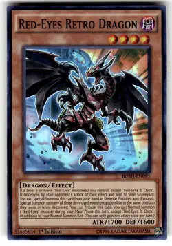 Yugioh Red-Eyes Retro Dragon BOSH-EN095 Super Rare 1st Ed NM - Image 1