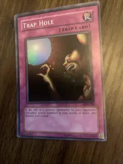 Yu-Gi-Oh TCG Legend of Blue-Eyes Trap Hole LOB-058 Super Rare HOLO - Image 2