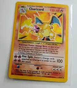 Pokemon Charizard Base Set Holo Rare 120 HP English 004/102 Stage 2 Card - Image 1