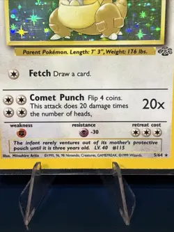 1995 Kangaskhan 5/64 Rare! Pokemon TCG Card Jungle Holo WOTC 90 HP - Image 3