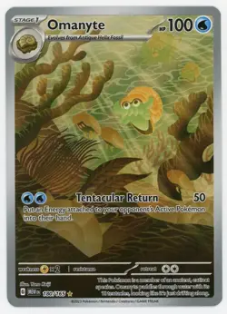 Omanyte Illustration Rare Holo 180/165 Scarlet & Violet 151 Pokemon Card 2023 - Image 1