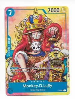 One Piece CCG Monkey.D.Luffy 2nd Anniversary Stamped Promo Card P-043 - Image 1