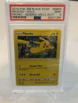 Pokemon TCG Pikachu PSA 9 Sun & Moon SM04 Promo Card - Image 1