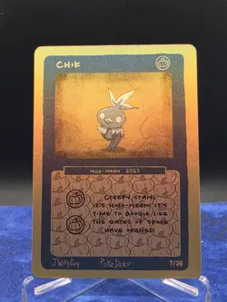 Pokederp Halloween Zombie Chik Holo Chikorita 7/36 Custom Derpy Card - Image 1