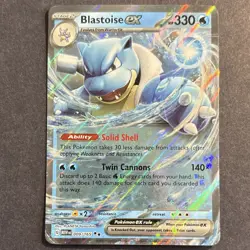 Pokemon TCG Blastoise ex 009/165 Sv: Scarlet & Violet 151 Holo Double Rare 330HP - Image 1