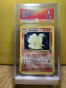 Rare Pokemon 2000 Base Set 2 Ninetails Holo 13/130 Graded PG 6 EX-MT - Image 1