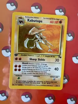 Pokemon TCG Kabutops 1st Edition Fossil Holo Rare 9/62 60 HP 1999 - Image 1