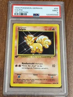 1999 Pokemon GERMAN 1st Edition Base Set Vulpix 68/102 PSA 9 MINT - Image 1