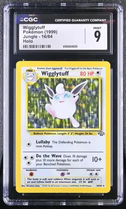 POKEMON 1999 Jungle WIGGLYTUFF #16 Unlimited HOLO ⭐CGC 9 MINT⭐ - Image 1