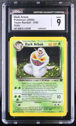 POKEMON 2000 TEAM ROCKET UNLIMITED DARK ARBOK #2 HOLO ⭐CGC 9 MINT⭐ - Image 1