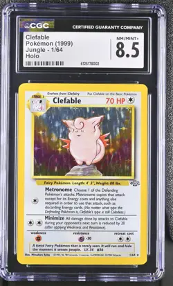 POKEMON 1999 JUNGLE CLEFABLE #1 VINTAGE HOLO ⭐CGC 8.5 NM/MINT+⭐ - Image 1
