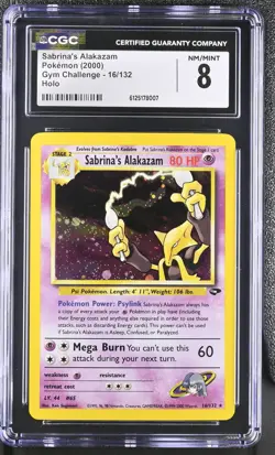 Pokemon 2000 GYM CHALLENGE Sabrina's ALAKAZAM #16 VINTAGE Holo ⭐CGC 8 NM/MINT⭐ - Image 1