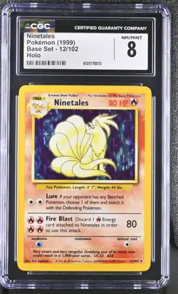 Pokemon 1999 Base Set NINETALES #12 Holo VINTAGE ⭐CGC 8 NM/MINT⭐ - Image 1