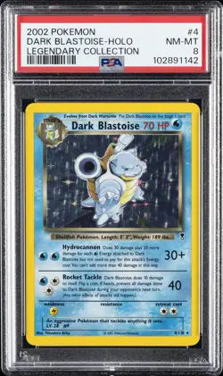 2002 POKEMON LEGEND COLL #4 DARK BLASTOISE-HOLO PSA 8 - Image 1