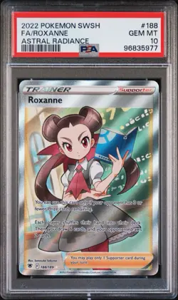 Pokemon Roxanne Full Art Ultra Rare 188/189 Swsh10 Astral Radiance Holo PSA 10 - Image 1