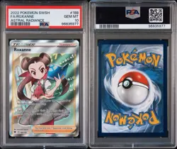 Pokemon Roxanne Full Art Ultra Rare 188/189 Swsh10 Astral Radiance Holo PSA 10 - Image 3