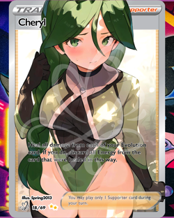 Cheryl Full Art Pokemon Goddess Story Custom Trading Card Anime Waifu Holofoil - Image 2