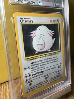 Pokemon Chansey 3/102 Base Set Holo Rare Card 1999, Graded PG 7 NM - Image 2