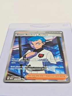 Team Rocket’s Archer 223/182 Full Art Destined Rivals Pokemon Card Never Played - Image 3
