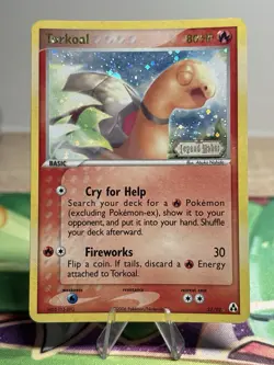 Torkoal 27/92 Ex Legend Maker Reverse Holo Foil Rare Stamped Pokemon Card - Image 1