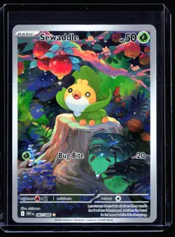 2025 Scarlet & Violet - White Flare Sewaddle #87 Illustration Rare Pokemon Card - Image 1