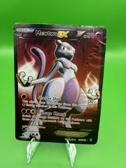 Pokemon Mewtwo EX Full Art Ultra Rare Holo Breakthrough 158/162 Card - Damaged - Image 1