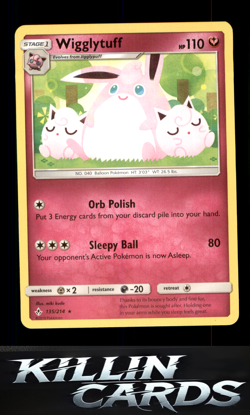 Wigglytuff 135/214 Pokemon Rare SM - Unbroken Bonds Card NM - Image 1