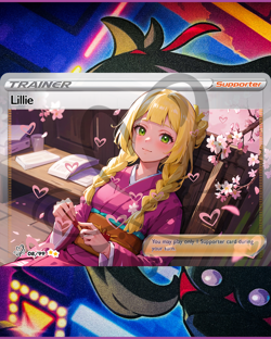 Lillie Full Art Pokemon Goddess Story Custom Trading Card Anime Waifu Holofoil - Image 2