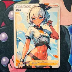 Bea Full Art Pokemon Goddess Story Custom Trading Card Anime Waifu Holofoil - Image 1