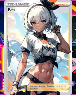 Bea Full Art Pokemon Goddess Story Custom Trading Card Anime Waifu Holofoil - Image 2