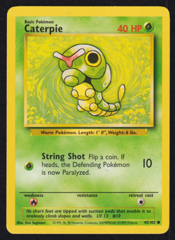 Pokemon TCG Caterpie Base Set 45/102 (Lightly Played) - Image 1