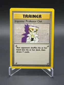 Pokemon TCG Trainer Imposter Professor Oak Base Set 73 Rare Vintage 1999 - Image 1