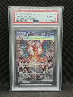 Charizard EX SAR 134/108 SV3 Ruler of the Black Flame PSA 10 Japanese Pokemon - Image 1