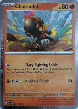 Charcadet Cosmo Holo Paradox Rift 026/182 Pokemon TCG Near Mint w 2 swirls 🌀🌀 - Image 1