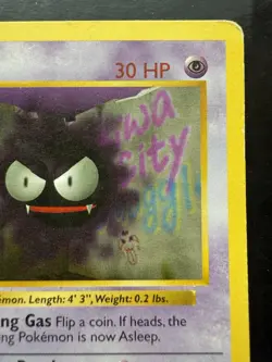 Pokemon Gastly Base Set Shadowless 1st Edition Common 50/102 (MP) - Image 3