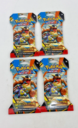 4x Pokemon TCG Mega Evolution Sleeved Packs BRAND NEW Art Set - Image 1