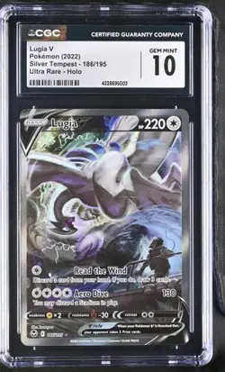 Pokemon Lugia V 186/195 Ultra Rare Full Art Holo CGC 10 Silver Tempest 2022 - Image 1