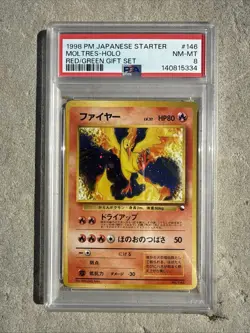 Pokemon TCG Red Green Gift Set Moltres PSA 8 Japanese Holo - Image 1