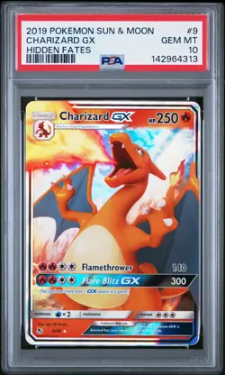 2019 POKEMON SUN & MOON HIDDEN FATES #9 CHARIZARD GX PSA 10 - Image 1