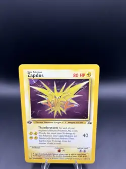 1st Edition Holo Zapdos 15/62 - Fossil - Pokemon TCG - MP- - Image 2