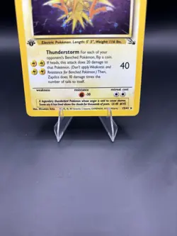 1st Edition Holo Zapdos 15/62 - Fossil - Pokemon TCG - MP- - Image 3