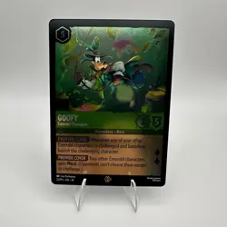 Disney Lorcana Goofy 25/P3 Emerald Champion D23 Promo Cold Foil Card - Image 1