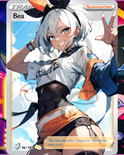 Bea Full Art Pokemon Goddess Story Custom Trading Card Anime Waifu Holofoil - Image 2