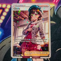 Gloria Full Art Pokemon Goddess Story Custom Trading Card Anime Waifu Holofoil - Image 1