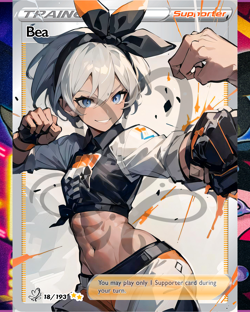 Bea Full Art Pokemon Goddess Story Custom Trading Card Anime Waifu Holofoil - Image 2