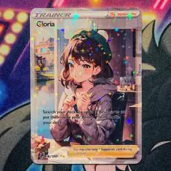Gloria Full Art Pokemon Goddess Story Custom Trading Card Anime Waifu Holofoil - Image 1
